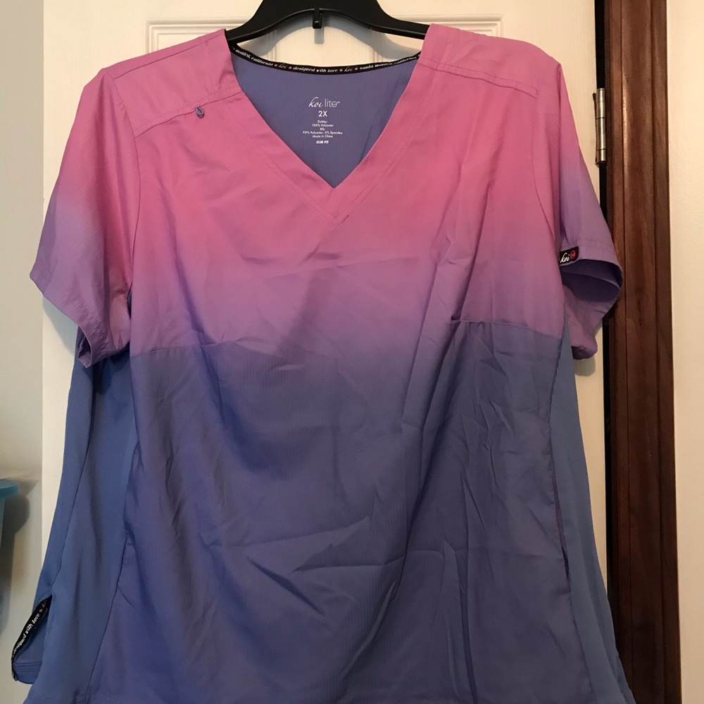 Women’s koi scrubs.